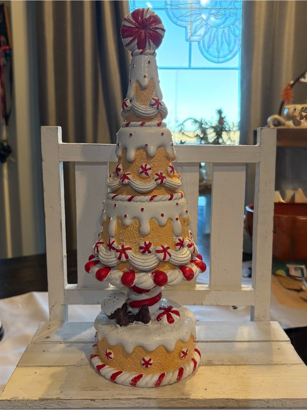 Festive Peppermint Tiered Holiday Tree Decor - White & Red
